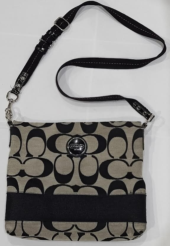 COACH CROSSBODY PURSE ~ Signature Stripe ~ No. B1176-F17435