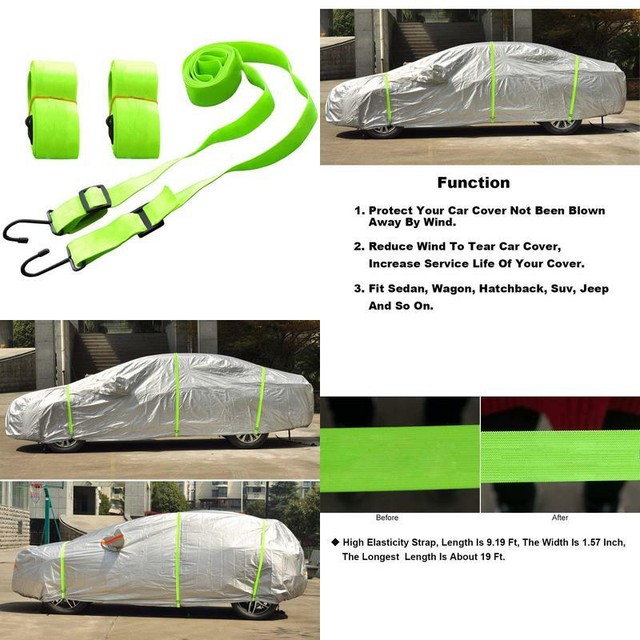 Kayme Gust Car Cover Straps Wind Protector,3pcs Elastic Adjustable Rope