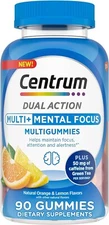 Centrum Multigummies Dual  Mental Focus Green Tea Caffeine Lemon/Orange  90 Ct