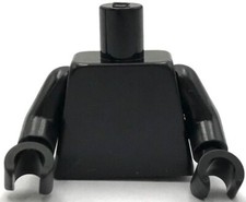 Lego Nuevo Torso Negro Liso Mismo Color Brazos Mismo Color Manos Parte