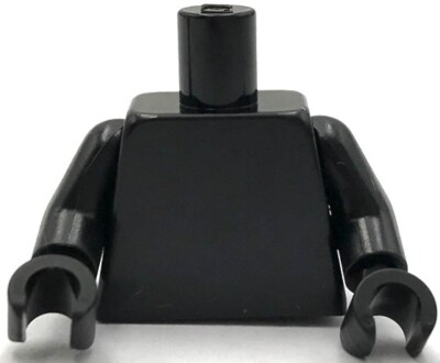 Lego New Black Torso Plain Same Color Arms Same Color Hands Part