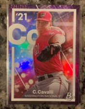  2021 Bowman Platinum Precious Elements Cade Cavalli Purple /250 PE-24 Nationals