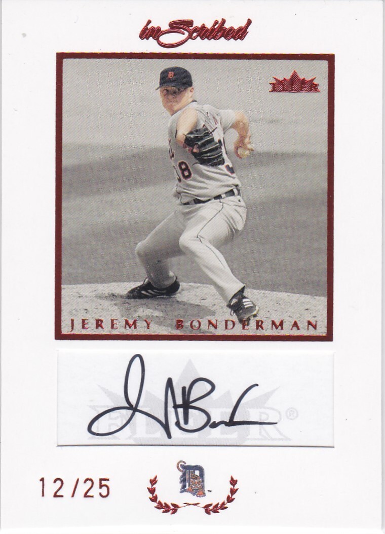 2004 Fleer Inscribed Jeremy Bonderman  red border auto 12/25