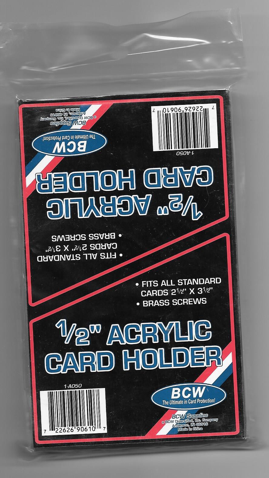 BCW 4 Screw Card Holder 1/2'' Thick Acrylic New BCW 1A050 eBay