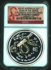 2013 P Australia Silver Lunar year SNAKE COLORIZED YELLOW NGC PF 70 ER 1 oz Coin