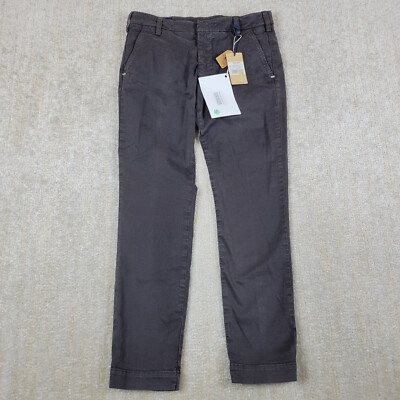Entre Amis Pants Men 31x28 Gray Slim Straight Stretch Twill Cotton Trousers Gaga