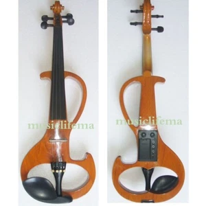 4/4 electric  violin  case bridge string cable rosin ebony pegs headphone brown