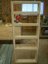 5 SHELF 12 X 30 SOLID PINE WOOD SPICE RACK, WALL MOUNT WITH 2 INCH WORKING SHELF