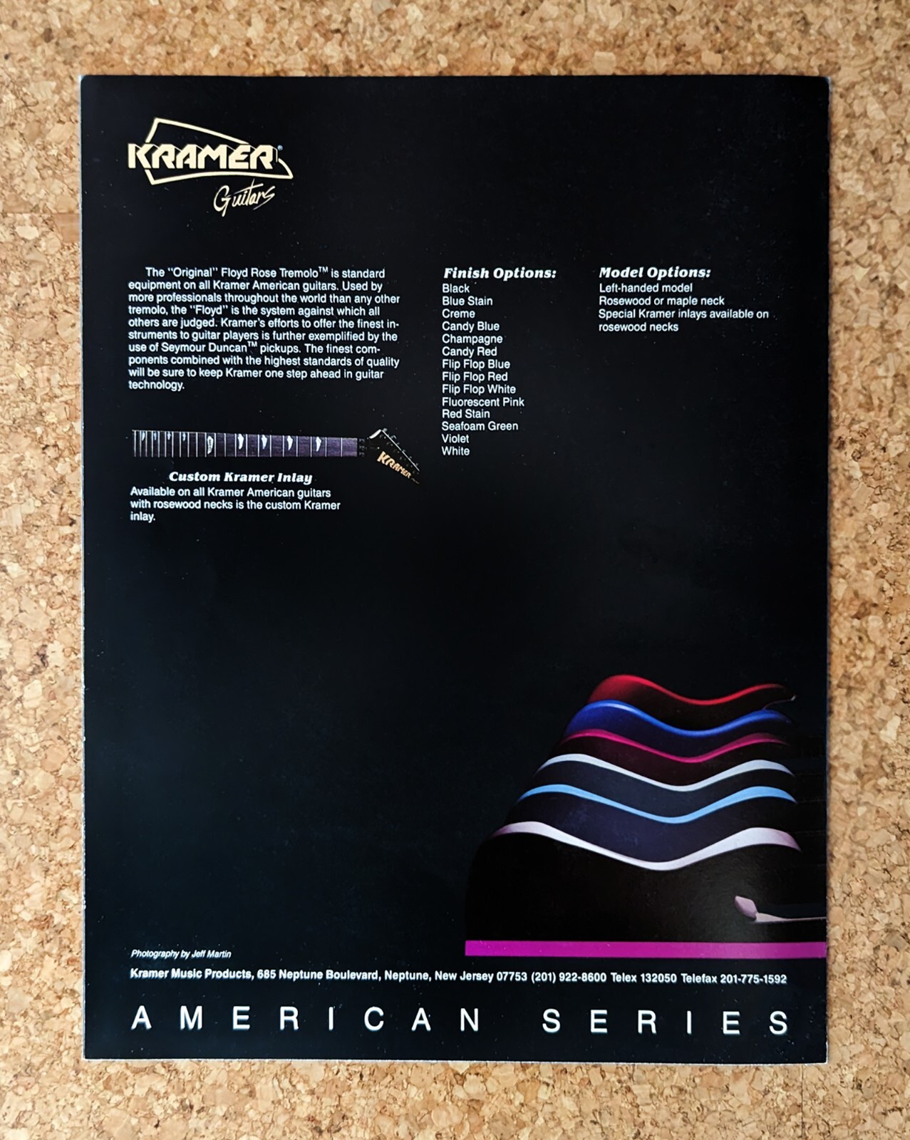 Vintage Late 1987 Kramer Guitar Dealer Catalog Baretta Pacer Neptune NJ