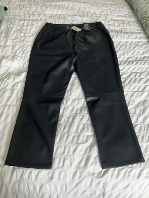 Wyse Sandrine Faux Leather Trousers Blue/black Size Regular