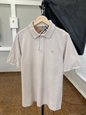 Vintage Burberry Polo T-Shirt Retro Rare Hype Y2K size XL color beige