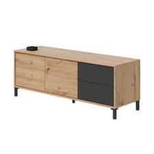 Mobile porta TV moderno salotto ROVERE NODI ANTRACITE 130 X 41 X 47 cm 0Z6622W