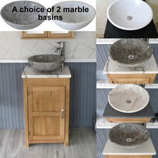 Solid Oak Bathroom Vanity Unit | Bathroom Slimline Cabinet | Stone Worktop Inc