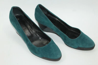 Tod's Femme Chaussures 7.5 Europe 38 Vert Cuir Daim S9239 - Photo 1/4