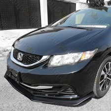 Fit 2013-2015 Honda Civic 4dr Aero-style Painted Black Front Bumper Body Lip