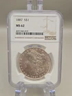 1887 Morgan Silver Dollar $1 - Philadelphia Mint - NGC MS64
