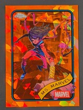 2025 Topps Marvel Comics Chrome Sapphire Ms. Marvel Orange Sapphire /25 #130