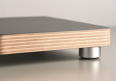 audioIN -bASE45BS- HiFi Gerätebasis MPX schwarz - 45x35 cm - Füsse silber