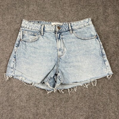 Dynamite Denim Claudia Shorts Womens 28 Acid Wash Light Blue Raw Hem Cut Offs