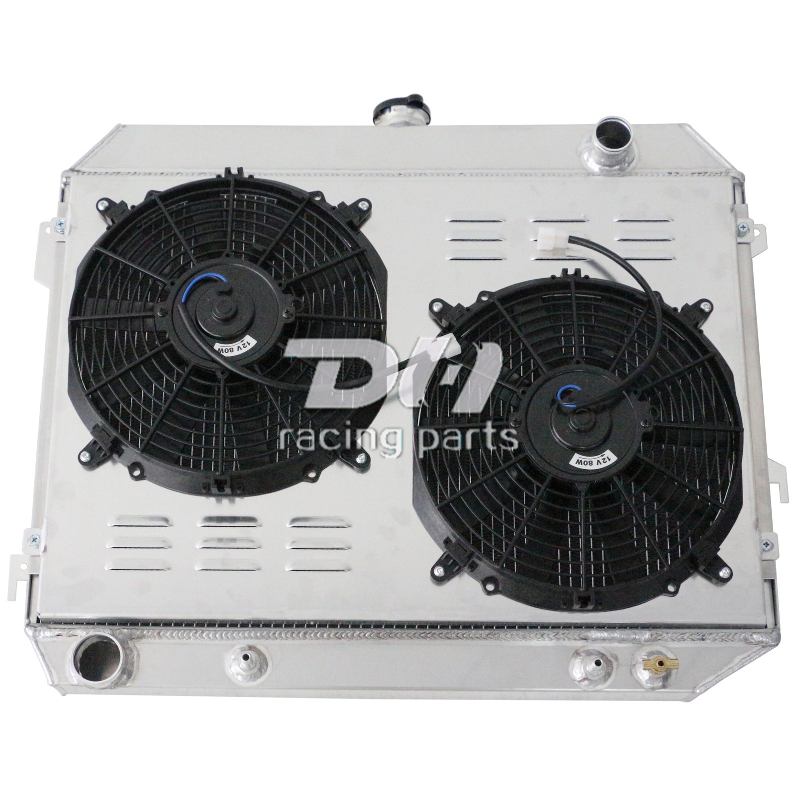 4Row Alu Radiator+Shroud+Fan For 26" Core Big Block Dodge Mopar 1970-1974 DPI375