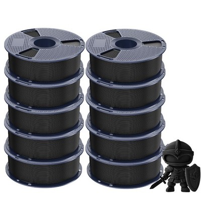 SUNLU 10KG Black PLA+ 3D Printer Filament 1.75mm PLA Plus For FDM 3D Printers