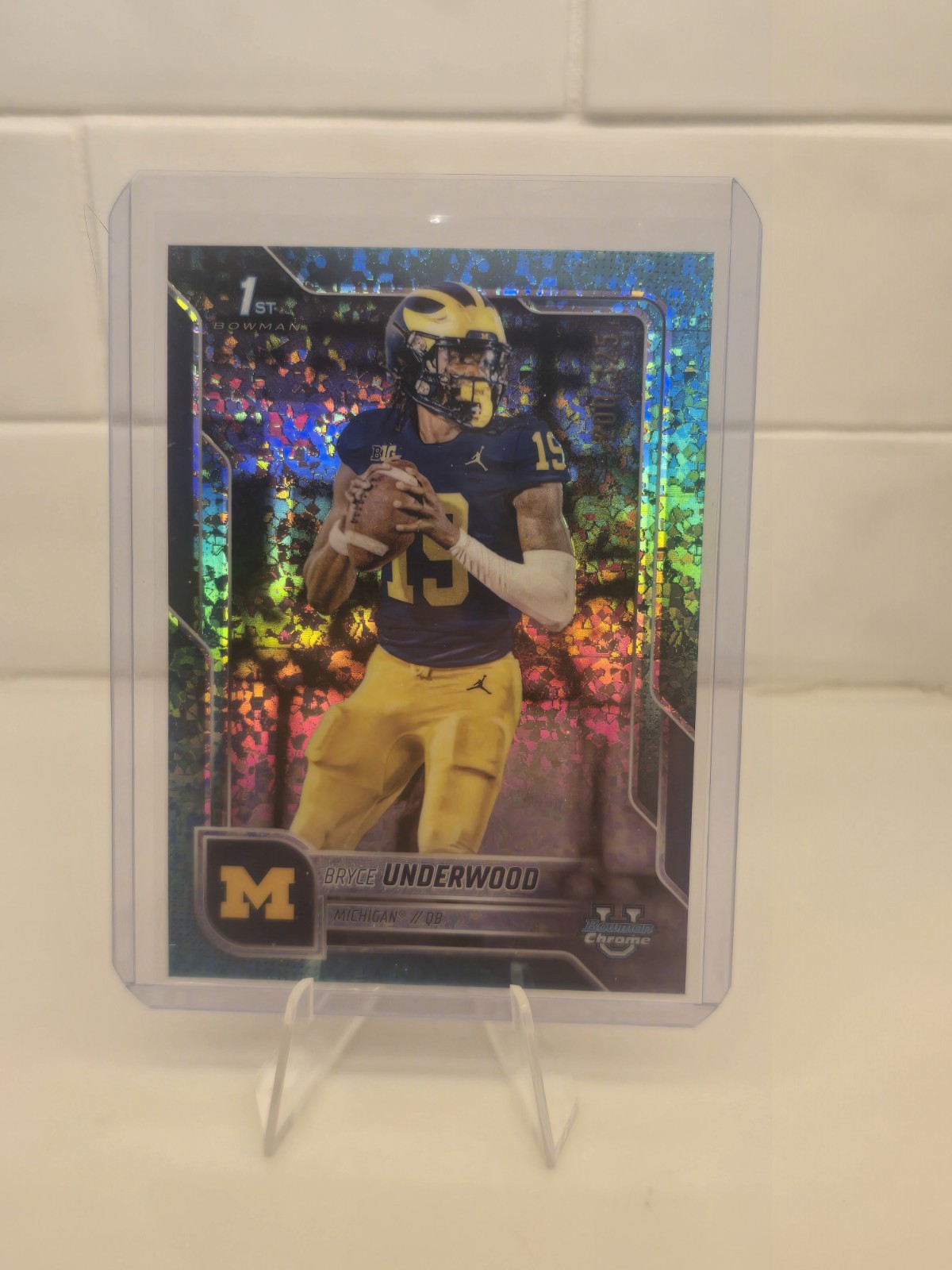 2025 Bowman University Chrome Bryce Underwood 1st Bowman Aqua Mini Diamond #/325