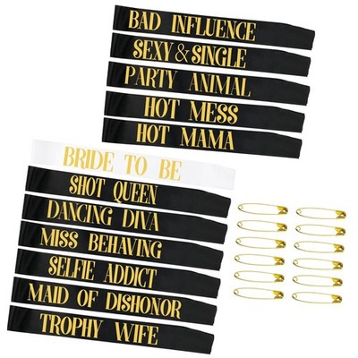 Snsowed 12 Pack Bachelorette Party Bride To Be Sash Bride Bridesmaid Sashes f...