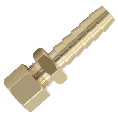 PCS Compression Fitting 3/8'' Tube OD to 3/8'' Hose 3/8'' Tube OD x 3/8'' Barb 2