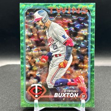2024 Topps Series 1 - Byron Buxton #94 Green Crackle Foil /499 Minnesota Twins