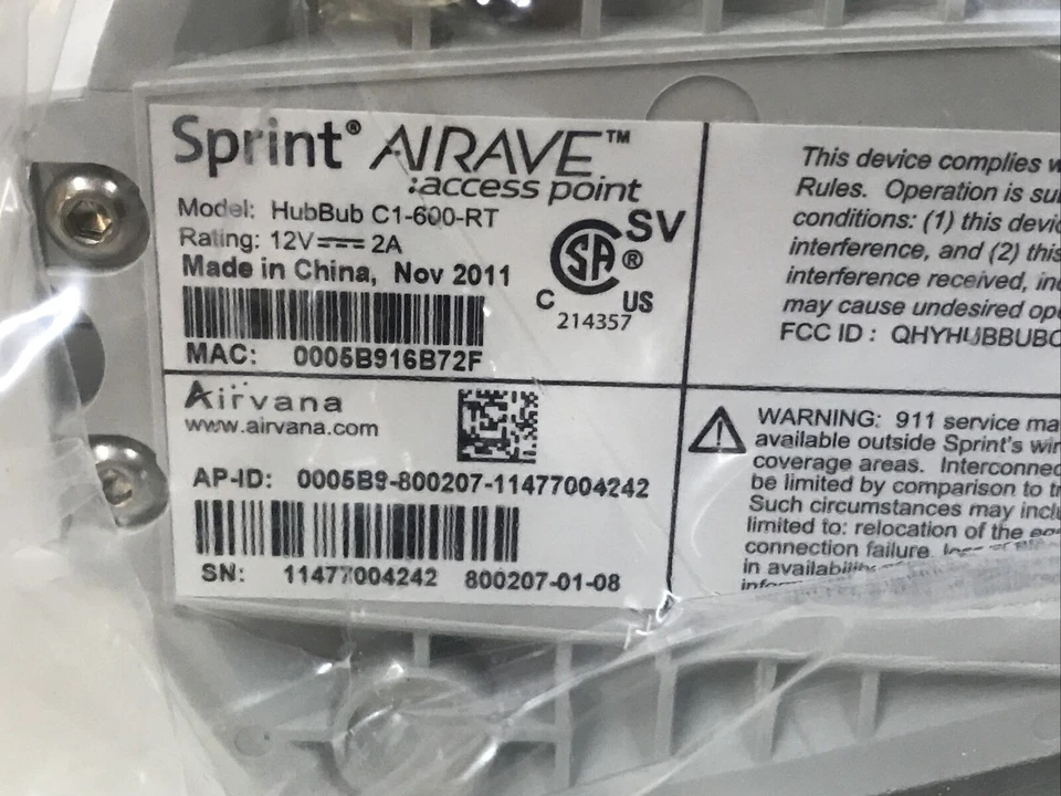 Sprint Airave 2 Airvana Access Point AIRACCESS2 Cell Phone Signal Booster - Image 4 of 4