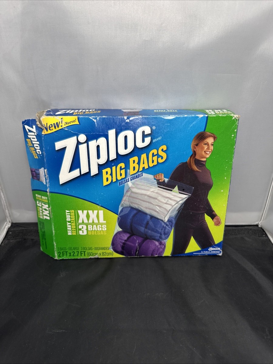 Ziploc Big Bags 3-Pack XXL 20 Gallon Storage Bags 2 ft x2.7 ft