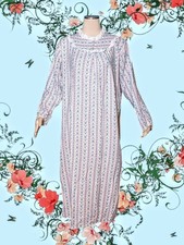 LANZ OF SALZBURG Flannel Floral Heart EYELET Lace Prairie Nightgown Womens Large