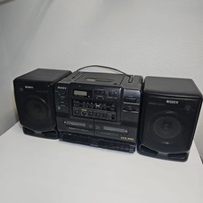 Sony CFD-550 Portable Stereo Boombox AM FM Radio CD Player Dual Cassette READ