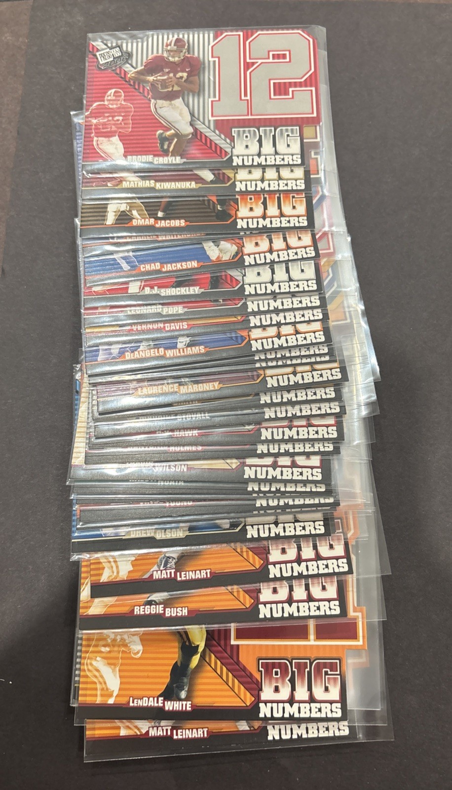 2006 Press Pass Football Big Numbers Complete Set - ALL 33 Cards