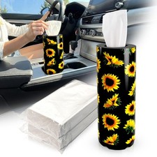Car Tissues Cylinder for Cup Holder - Refillable Round Tissue Canister with 2...