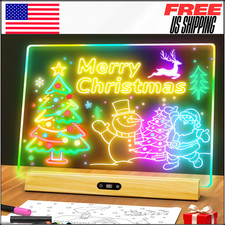 Rechargeable LED Note Board, 17" Doodle Glow Light Up Desk Sign Letter Message