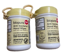 Biopure Anti-Bacterial Travel Size Hand Wipe Key Chains Honey Wildflower Scent~2