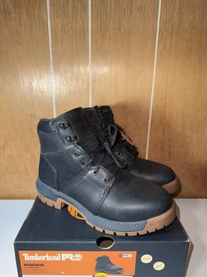 #ad Timberland PRO Montauk 6quot; Men 8M Black Leather Soft Toe Work Boots NEW IN BOX $105.00