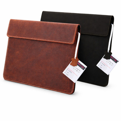 Leder Dokumenten Tasche Akten Konferenz Mappe A4 Portfolio Organizer Magnet Etui