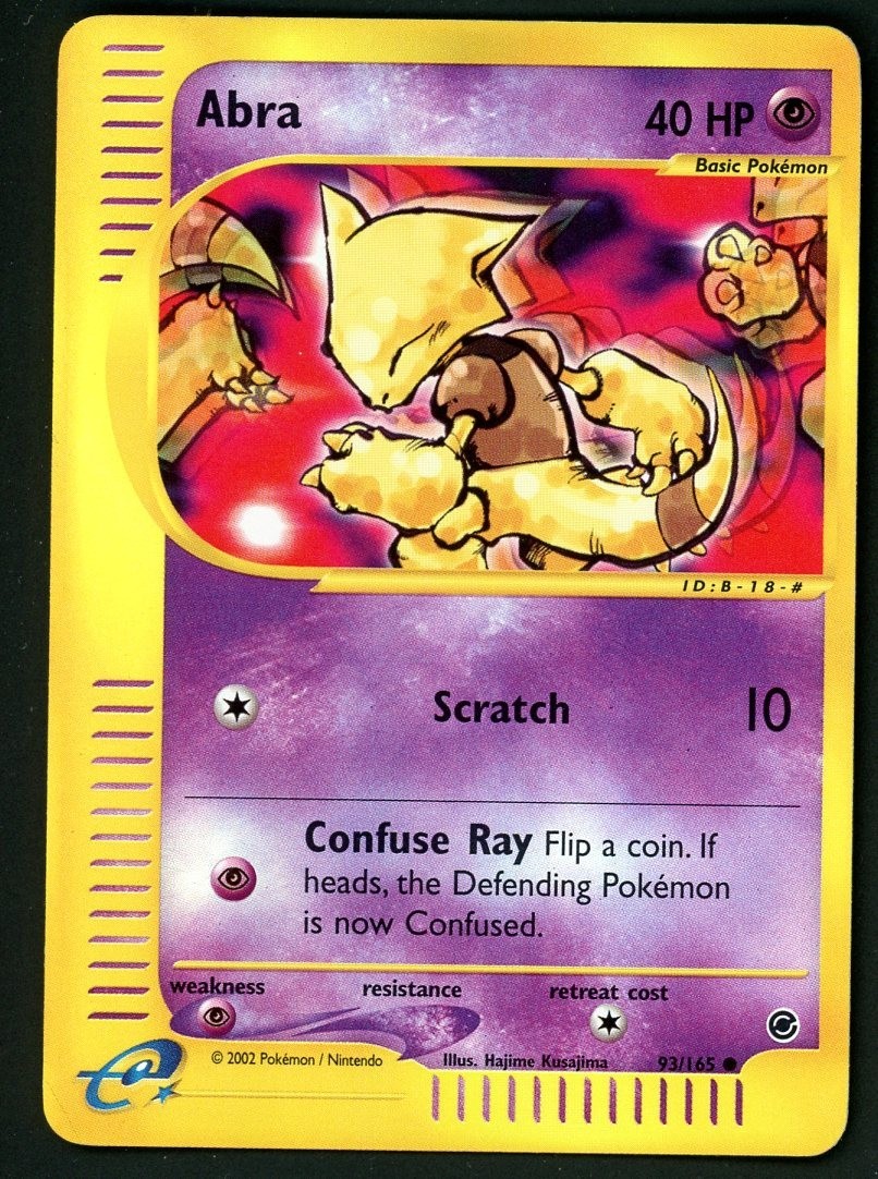 Pokemon Card Abra 93/165 Reverse Holo Foil Expedition NM