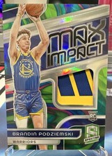 Panini 2023-24 Spectra Max Impact Brandin Podziemski Warriors Marble Prizm RC /5