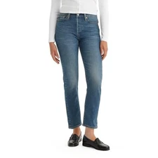Levi's Women's High Rise Straight Leg Crop Jeans Snug Through Hip And