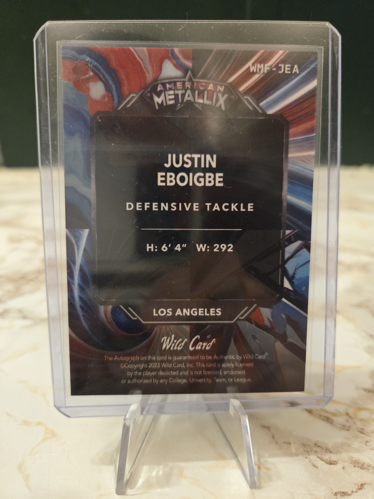 2023 American Metallix  Football  1/1 Justin Eboigbe Auto 🔥  view 2