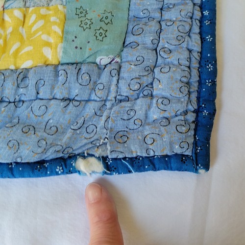First Impressions Vintage Patchwork Quilt Log Cabin Baby Blanket 36x48" Unisex - Picture 8 of 16