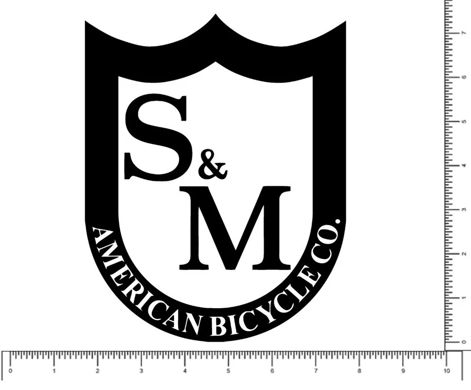 S & M Bike Company Troquelado Escudo Calcomanía Equipo Adhesivo Bicicletas BMX 7.3" X 5.85" Foto 2 de 4