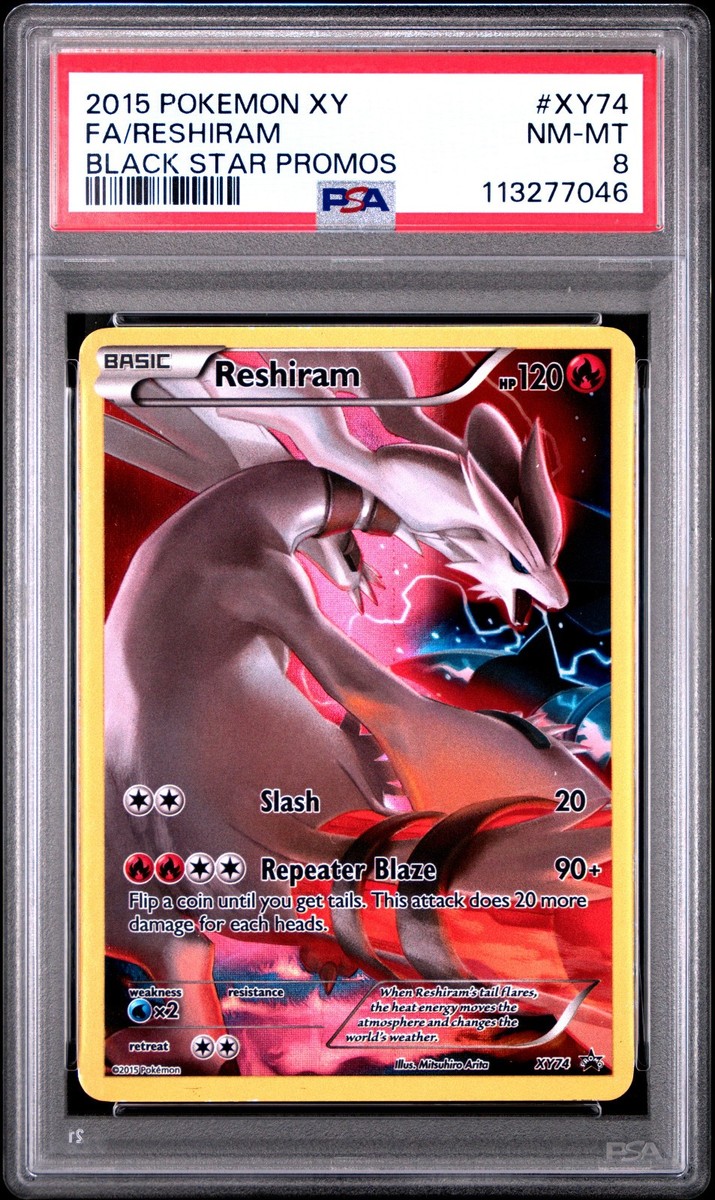 2015 POKEMON BLACK STAR PROMO RESHIRAM #XY74 PSA 8 NM #113277046