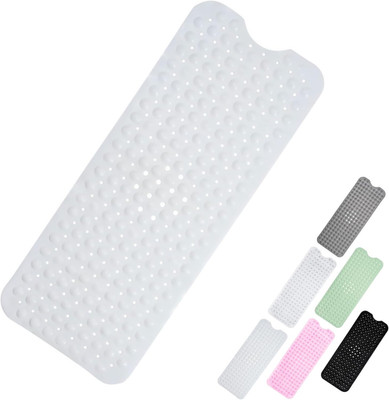 Dusche Badematte 100x40cm, Extra Lange Duschmatte Anti Schimmel Badematten Weiß,