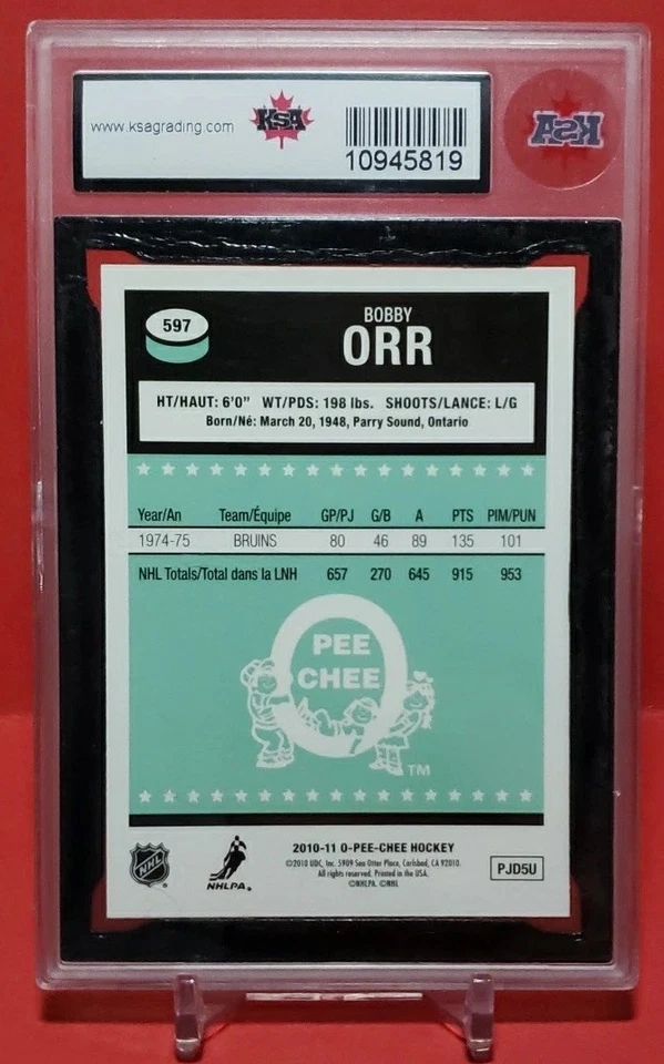 🥵 2010 O-PEE-CHEE #597 BOBBY ORR RETRO RAINBOW KSA 9.5 NGM BOSTON BRUINS 🥵 - Image 4 of 4