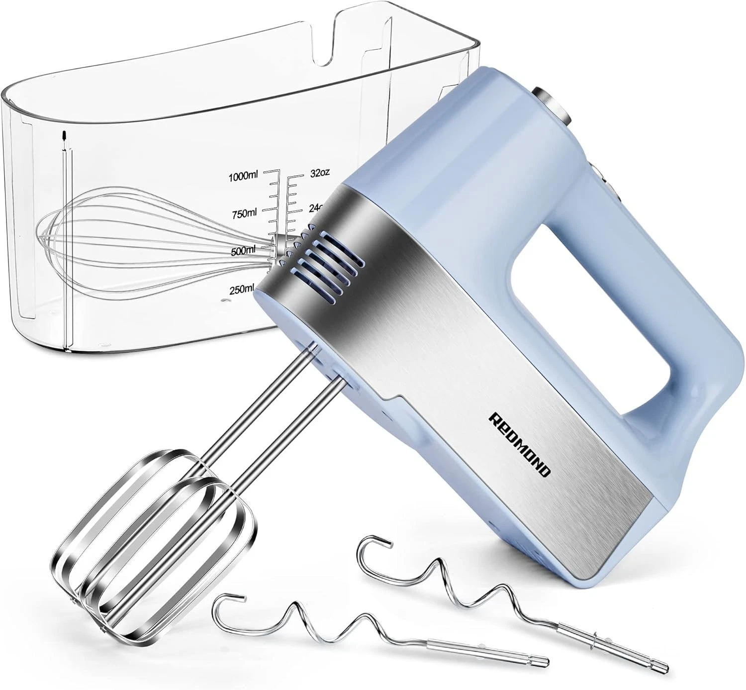 REDMOND Electric Hand Mixer 5-Speed Hand Mixer with Measuring Storage Case Blue
Opens in a new windo