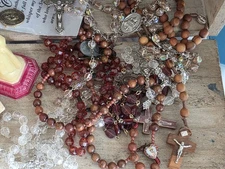 Vintage Lot Rosary Catholic Religious Items